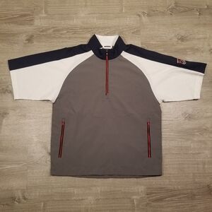 Footjoy Mens Short Sleeve Half Zip Golf Windshirt Jacket Size Medium Gray White